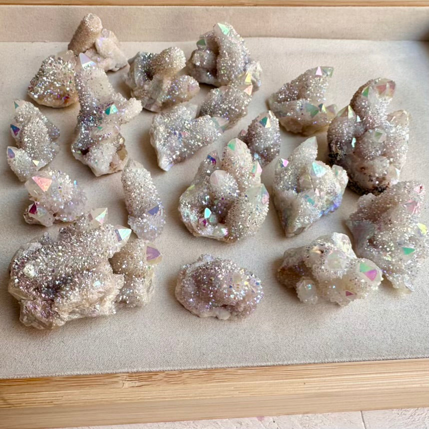 Angel Aura Spirit Quartz cluster – rare Angel Aura Quartz crystal