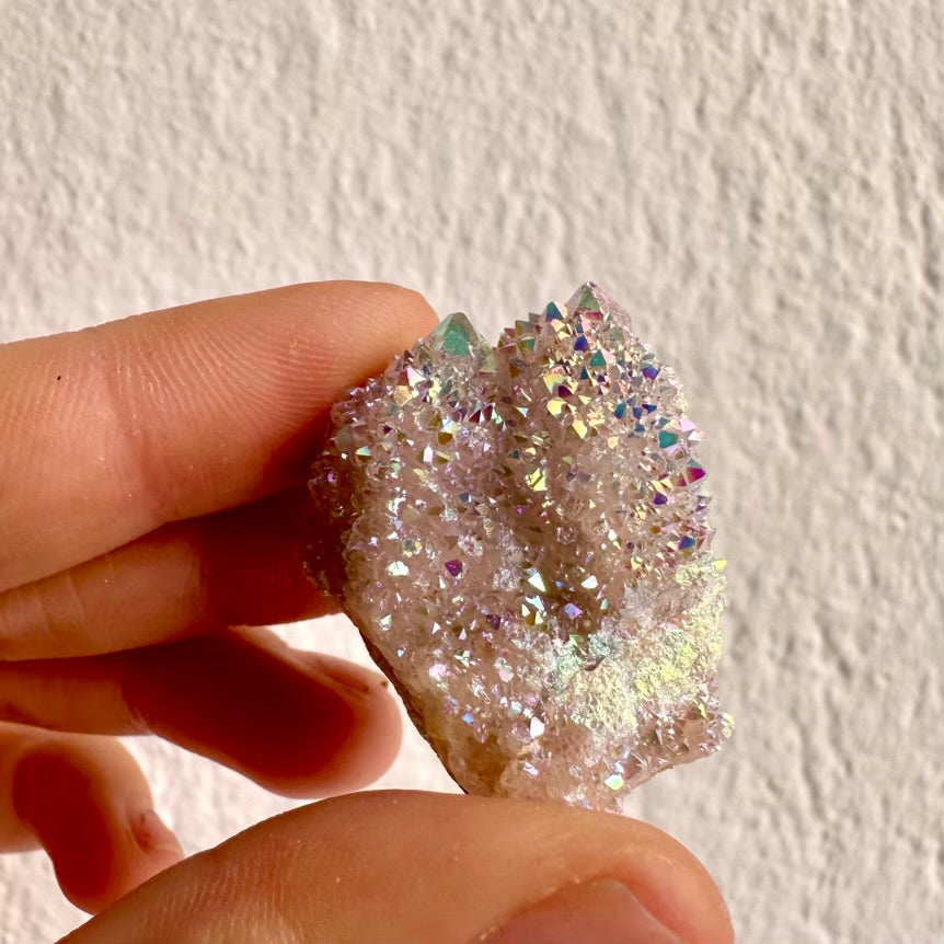 Druzy Spirit Quartz cluster coated in Angel Aura