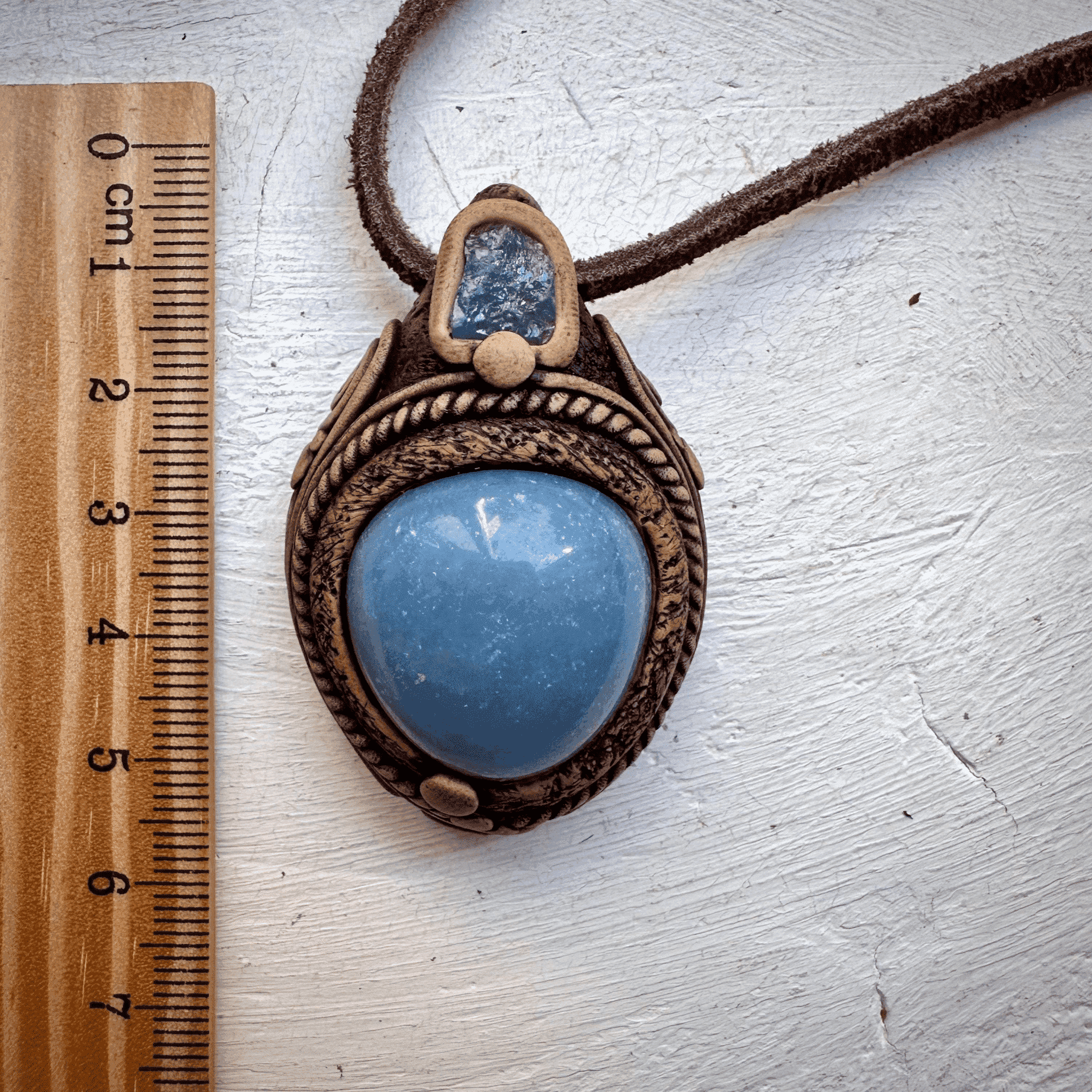 Angelite and Tanzanite Necklace - FairyGardenGlow