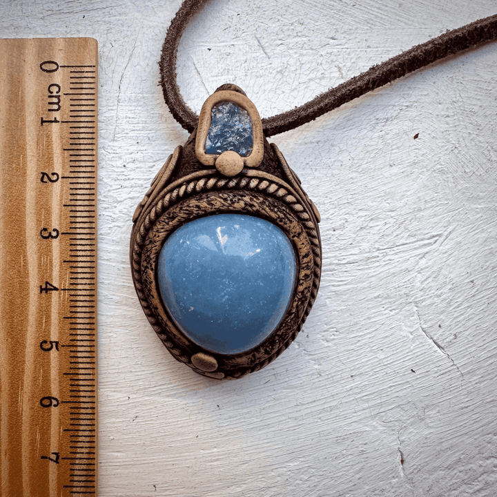 Angelite and Tanzanite Necklace - FairyGardenGlow