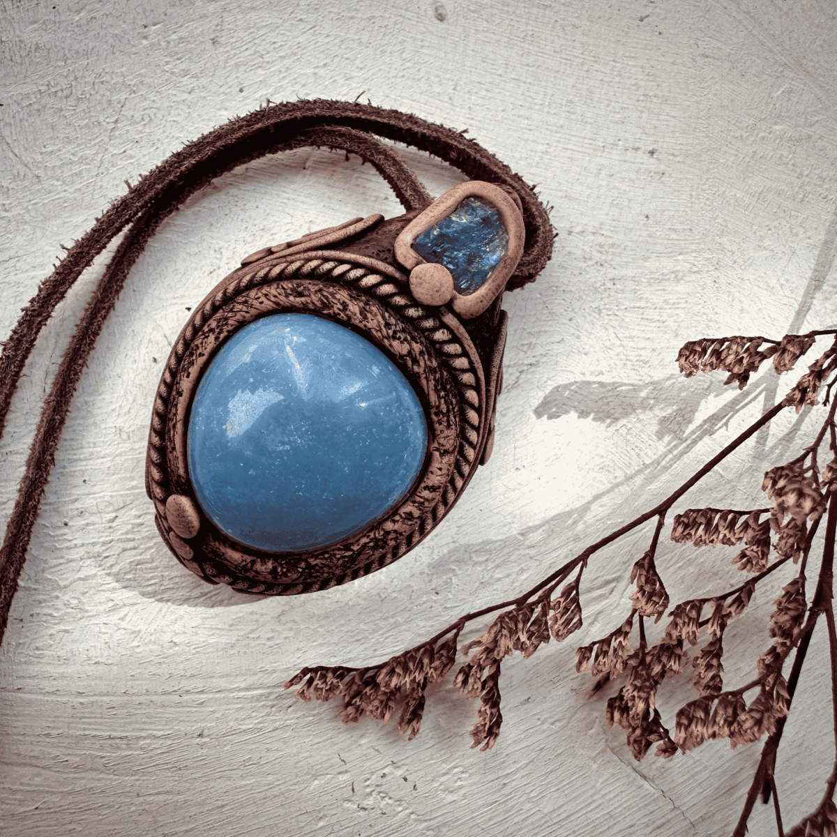 Angelite and Tanzanite Necklace - FairyGardenGlow