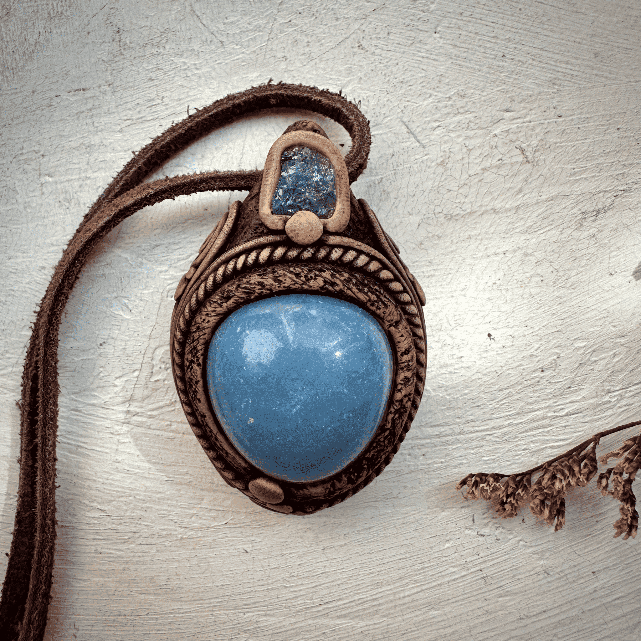 Angelite and Tanzanite Necklace - FairyGardenGlow