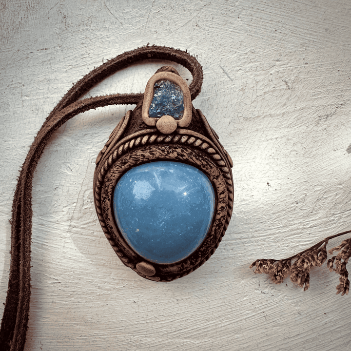 Angelite and Tanzanite Necklace - FairyGardenGlow