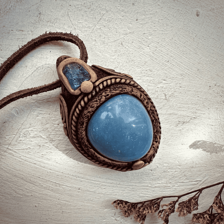 Angelite and Tanzanite Necklace - FairyGardenGlow