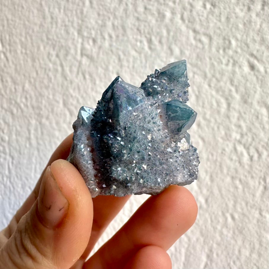 Natural mineral specimen – Aqua Aura Spirit Quartz cluster