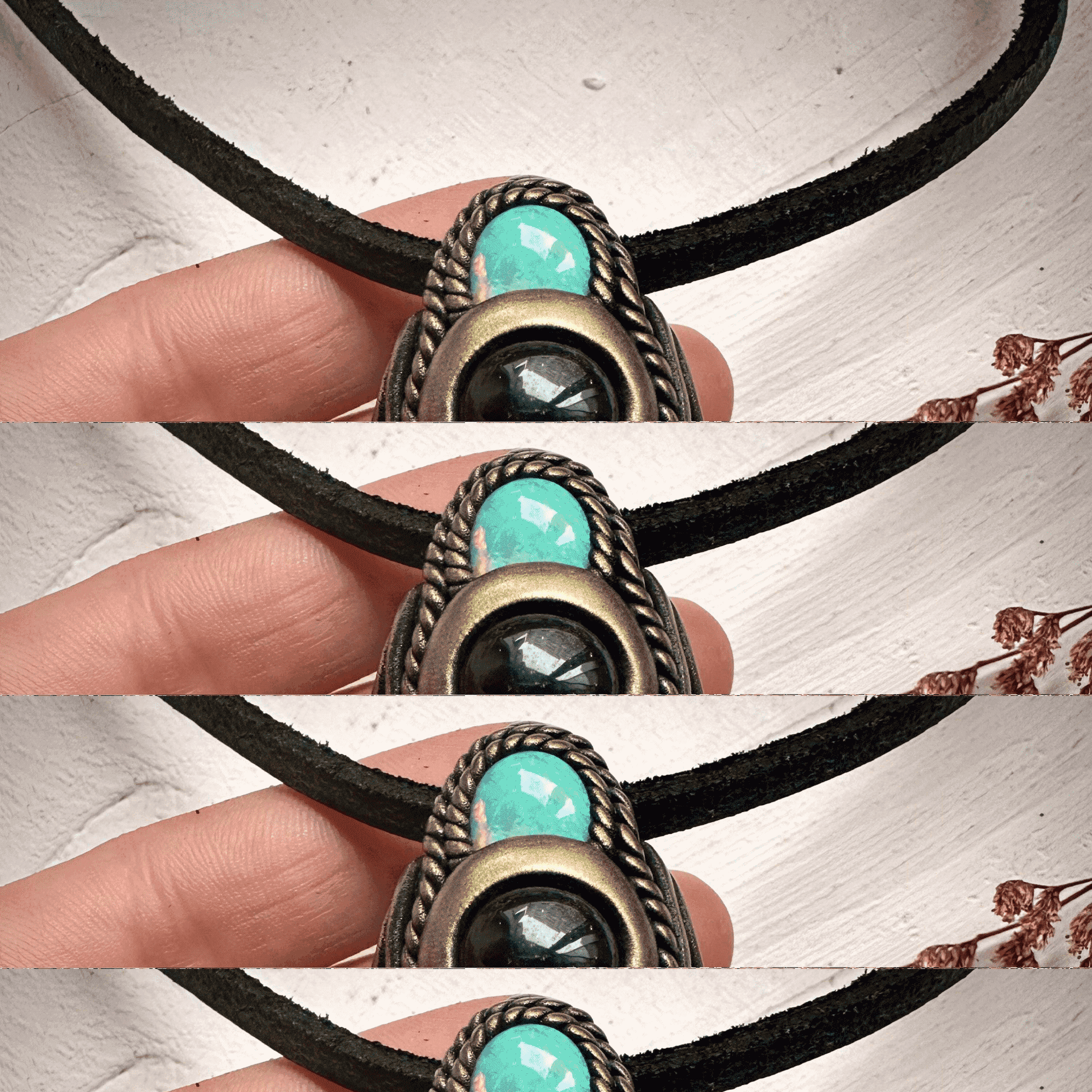 Aqua Aura Quartz Amethyst Australian Opal and Blue Sapphire Necklace - FairyGardenGlow