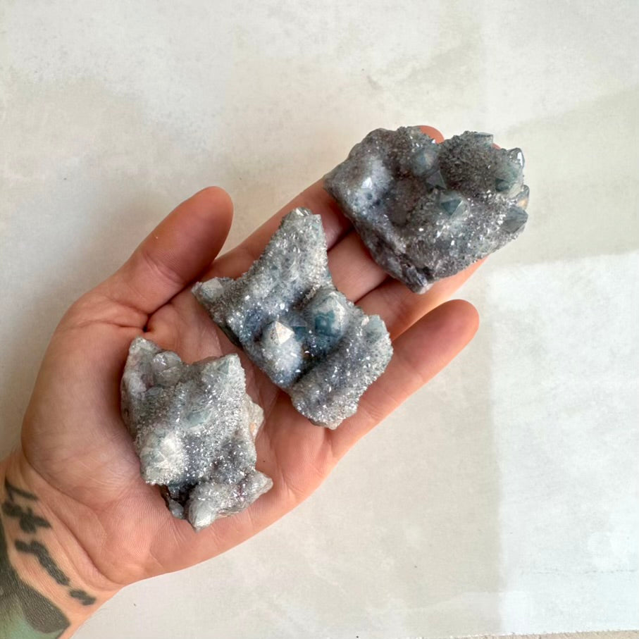 Natural Aqua Aura Spirit Quartz mineral specimen