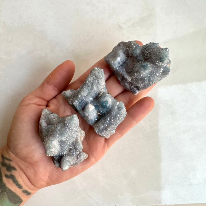 Natural Aqua Aura Spirit Quartz mineral specimen