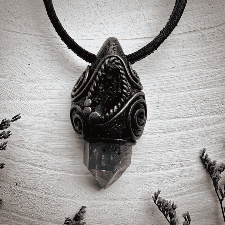 Aqua Aura Quartz and Moldavite Necklace - FairyGardenGlow
