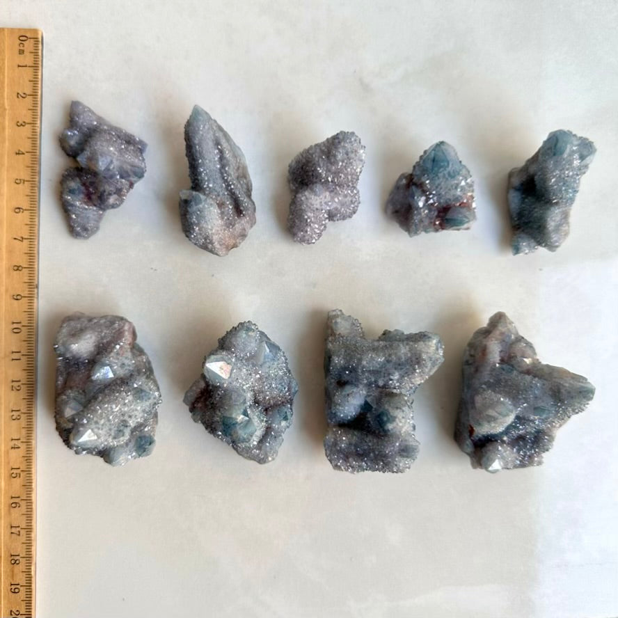 Spirit Quartz cluster coated in Aqua Aura finish