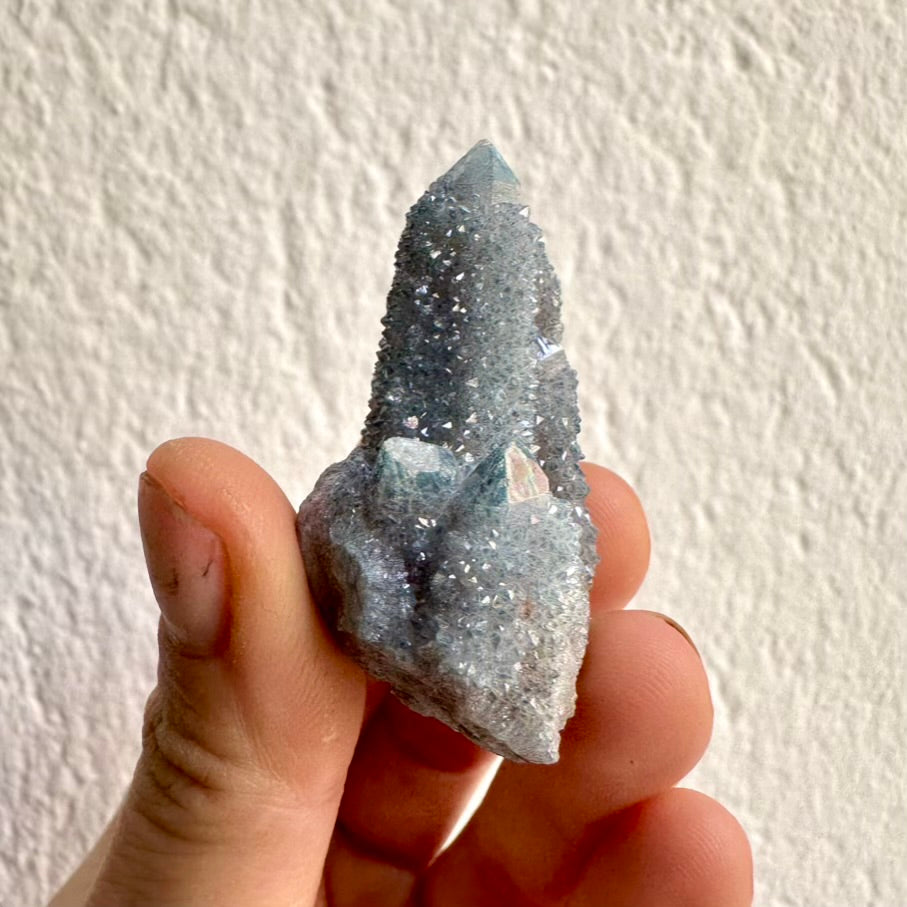 Aqua Aura Quartz druzy crystal cluster for collectors