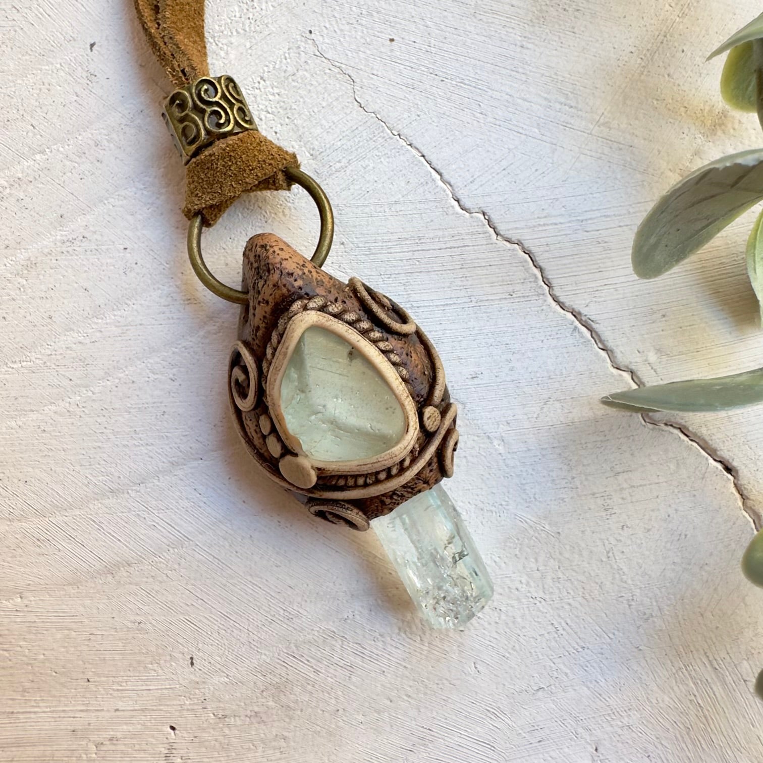 Handmade blue gemstone pendant necklace for calm and clarity