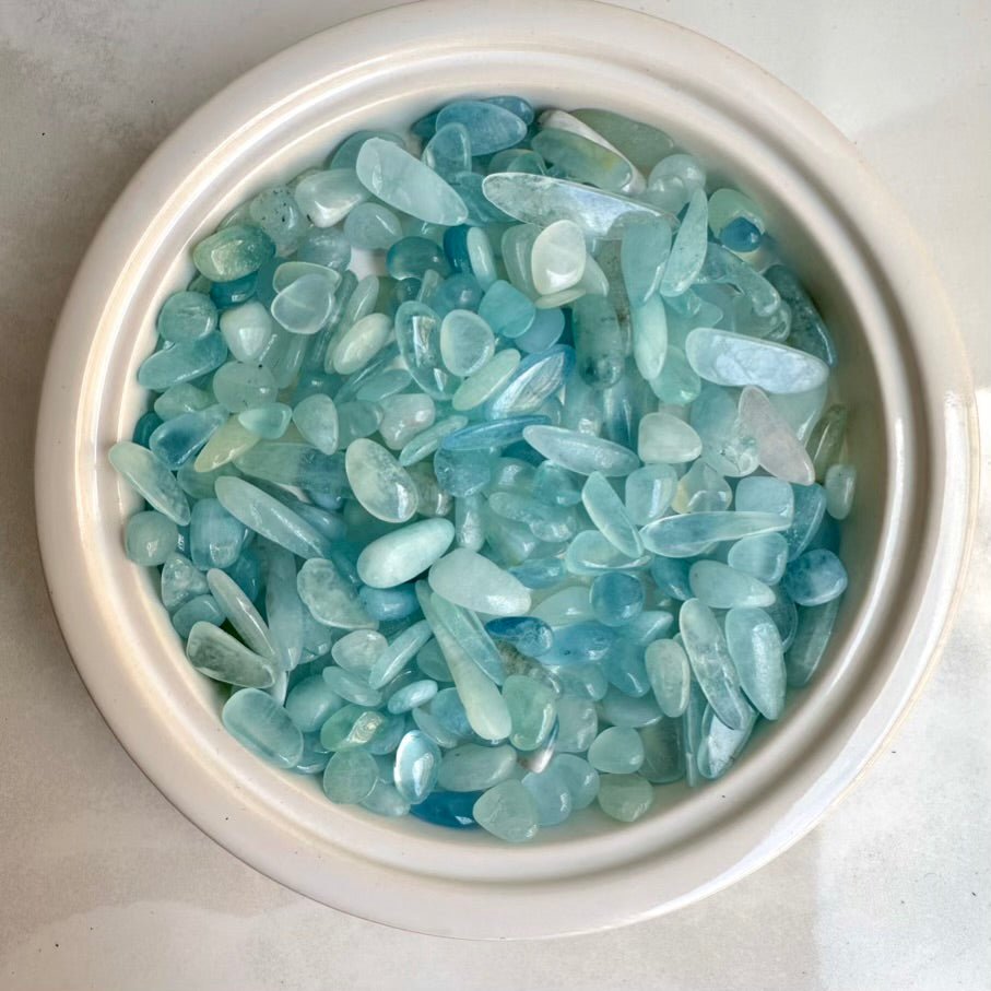 Aquamarine Chips – Natural Aquamarine Stones Lot, Small Healing Crystals for Peace, Clarity & Communication - FairyGardenGlow