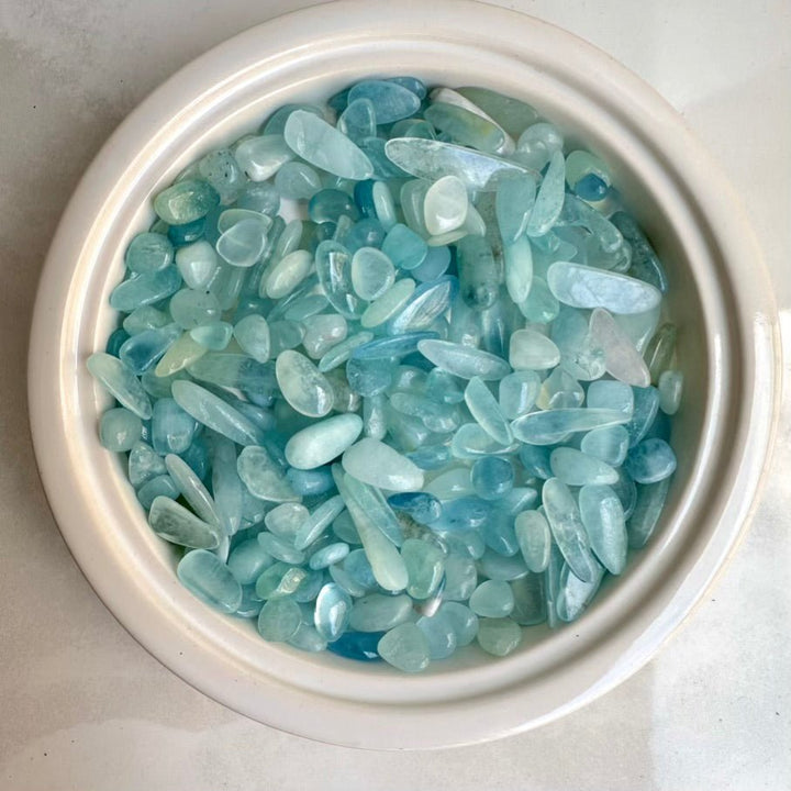 Aquamarine Chips – Natural Aquamarine Stones Lot, Small Healing Crystals for Peace, Clarity & Communication - FairyGardenGlow