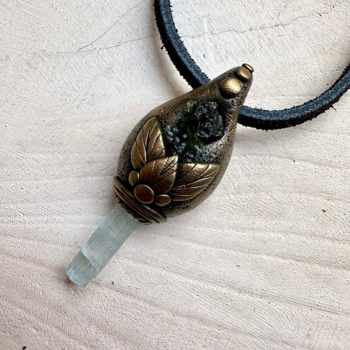 Crystal necklace designed for calm transformation and growth