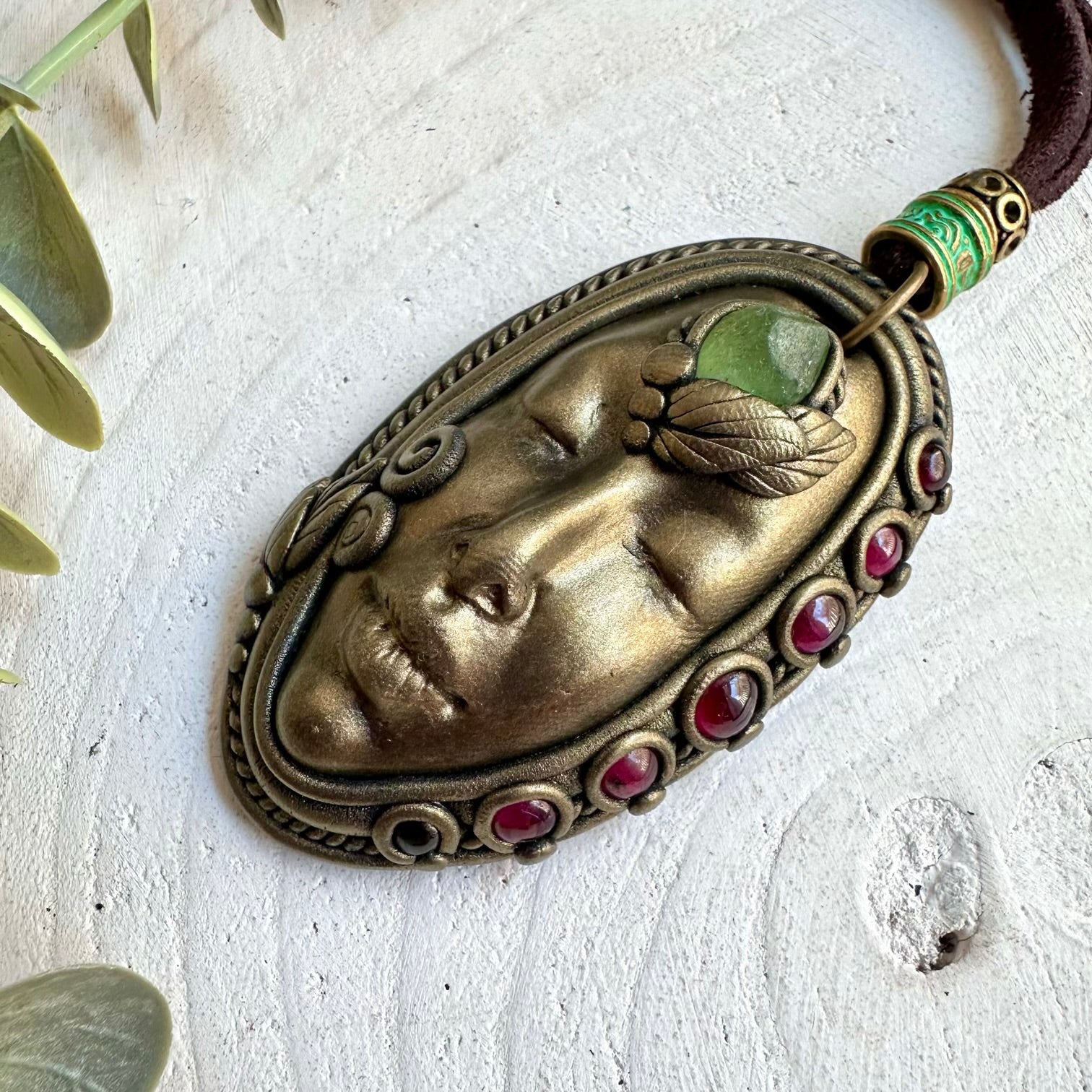 Unique Goddess jewelry featuring natural Peridot and rich red Garnet gemstones.