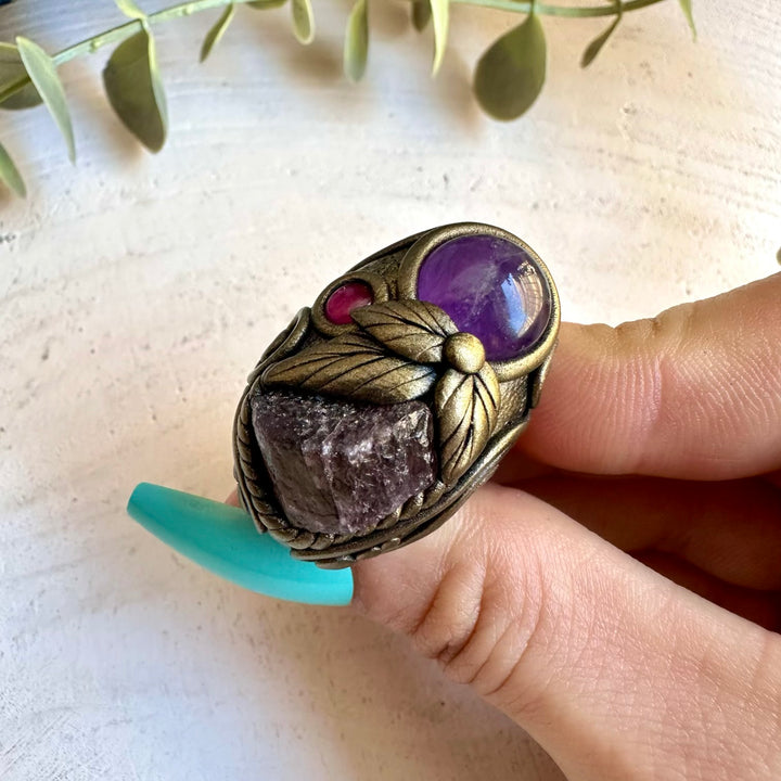 Handmade talisman ring for intuition and emotional balance