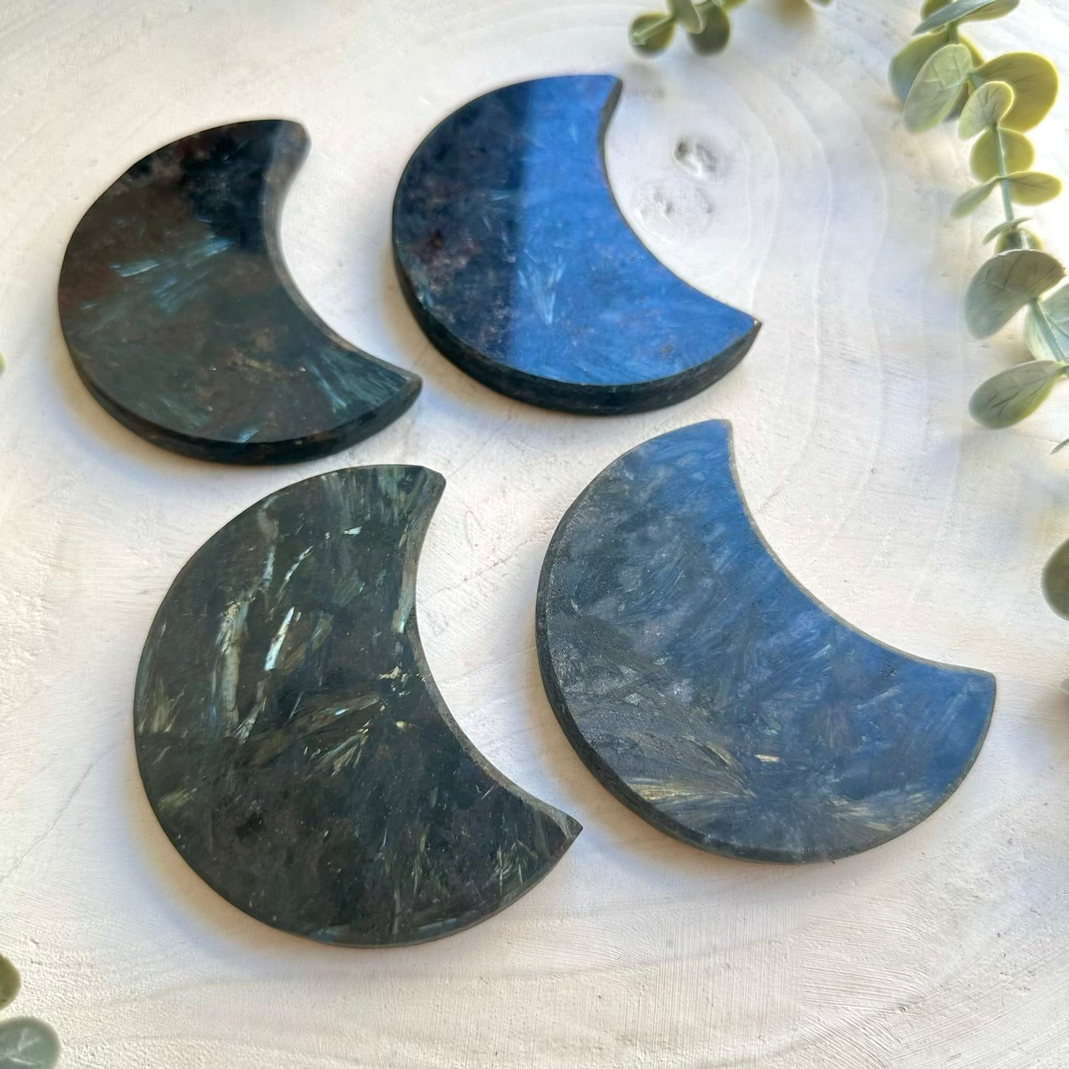 Astrophyllite moon carving spiritual crystal