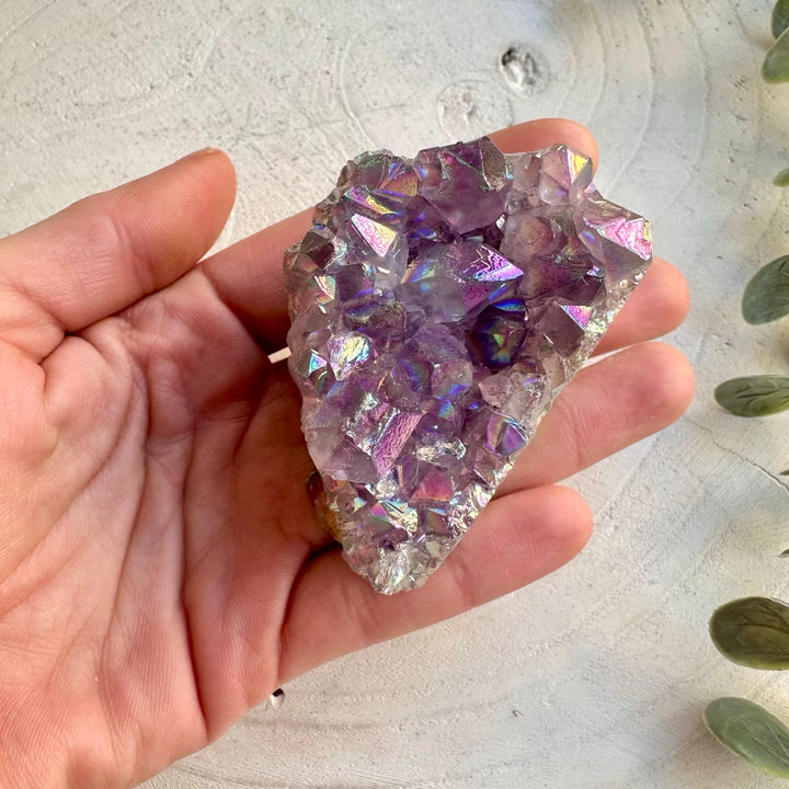 Angel aura amethyst cluster display crystal