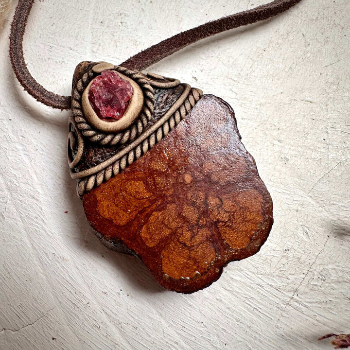 Ayahuasca and Raw Spinel Necklace - FairyGardenGlow