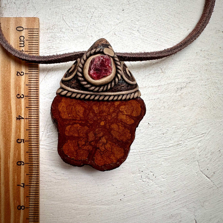 Ayahuasca and Raw Spinel Necklace - FairyGardenGlow