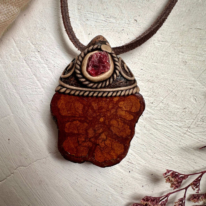 Ayahuasca and Raw Spinel Necklace - FairyGardenGlow