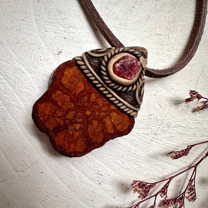 Ayahuasca and Raw Spinel Necklace - FairyGardenGlow