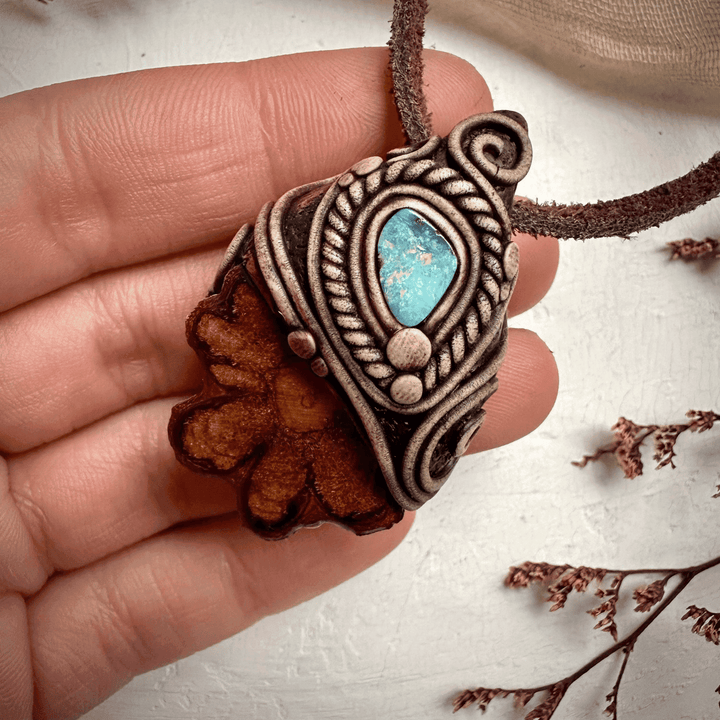 Ayahuasca Vine and Boulder Opal Necklace - FairyGardenGlow