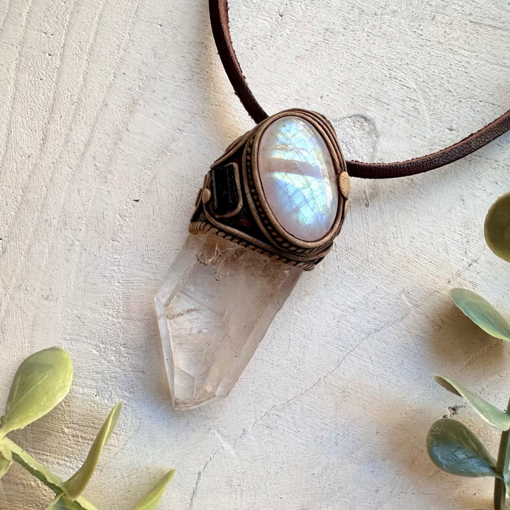 Crystal necklace designed for clarity intuition and protection