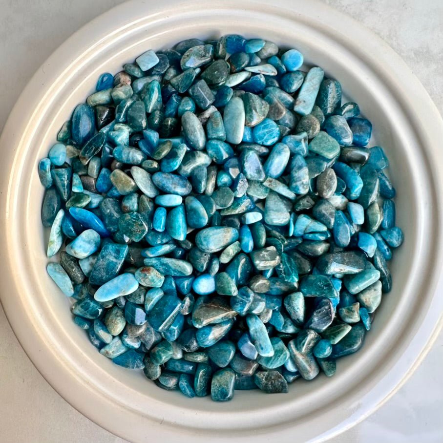 Blue Apatite Chips – Natural Blue Apatite Stones Lot, Healing Crystals for Manifestation & Inspiration - FairyGardenGlow