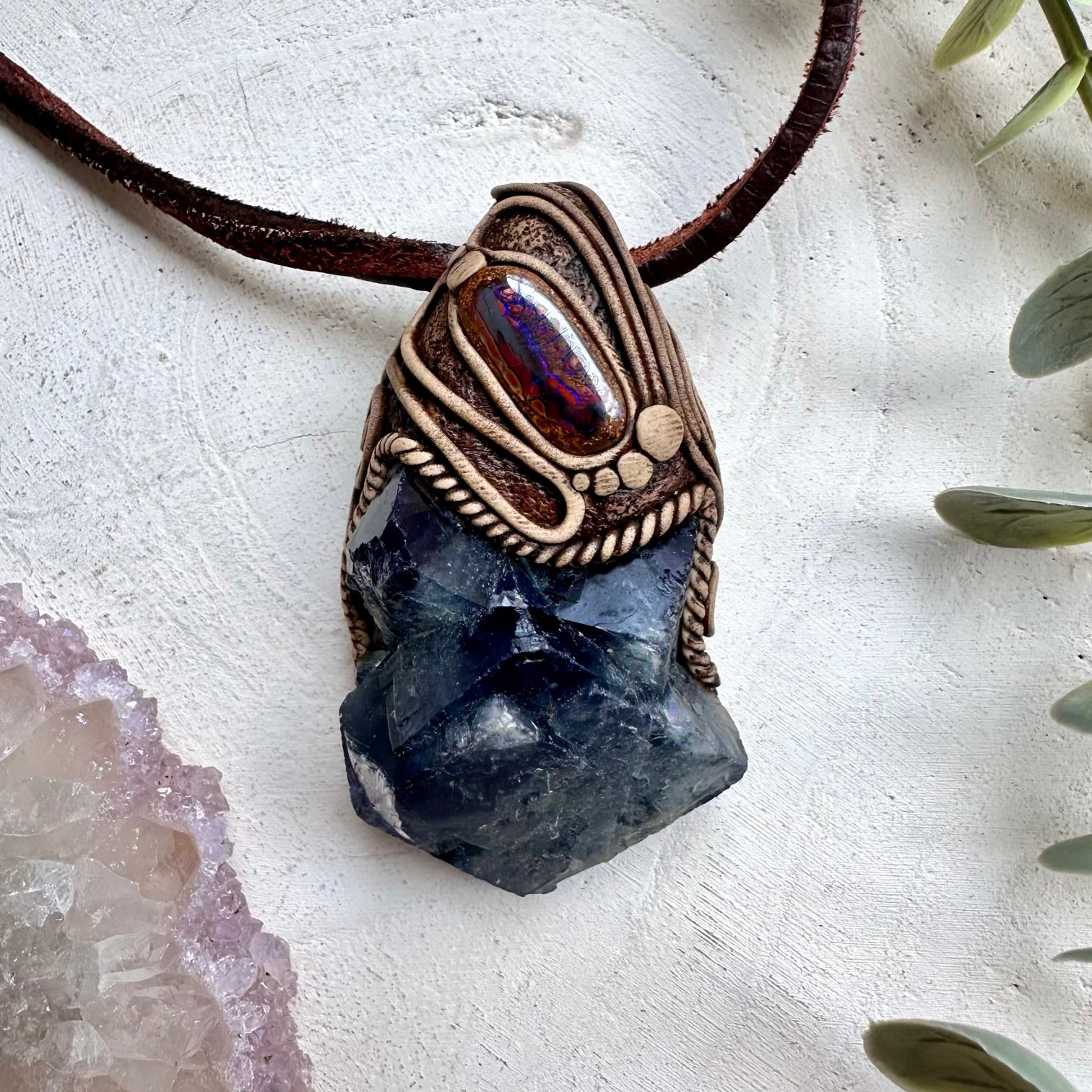 Crystal necklace designed for clarity focus and creativity