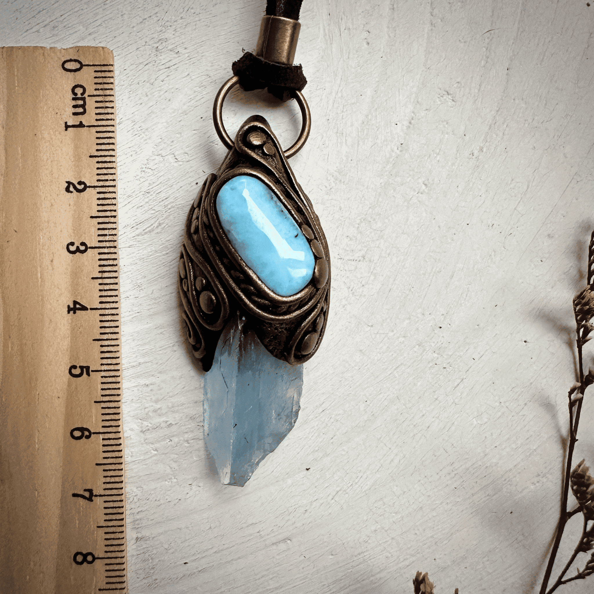Blue Fluorite and Larimar Necklace - FairyGardenGlow