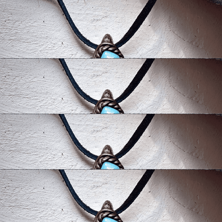 Blue Kyanite and Larimar Pendant Necklace - FairyGardenGlow