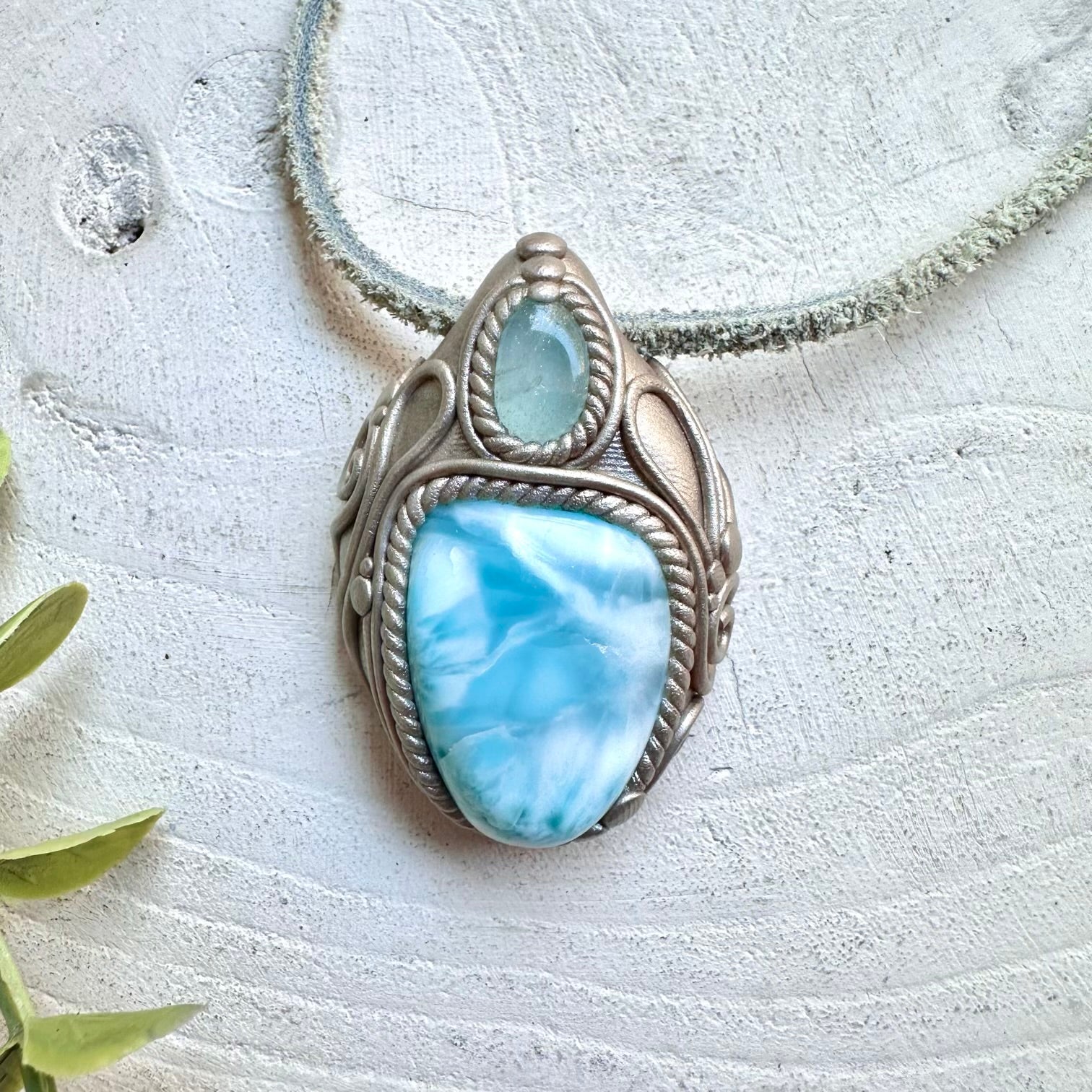 Boho jewelry protection amulet ocean crystal necklace with calming energy