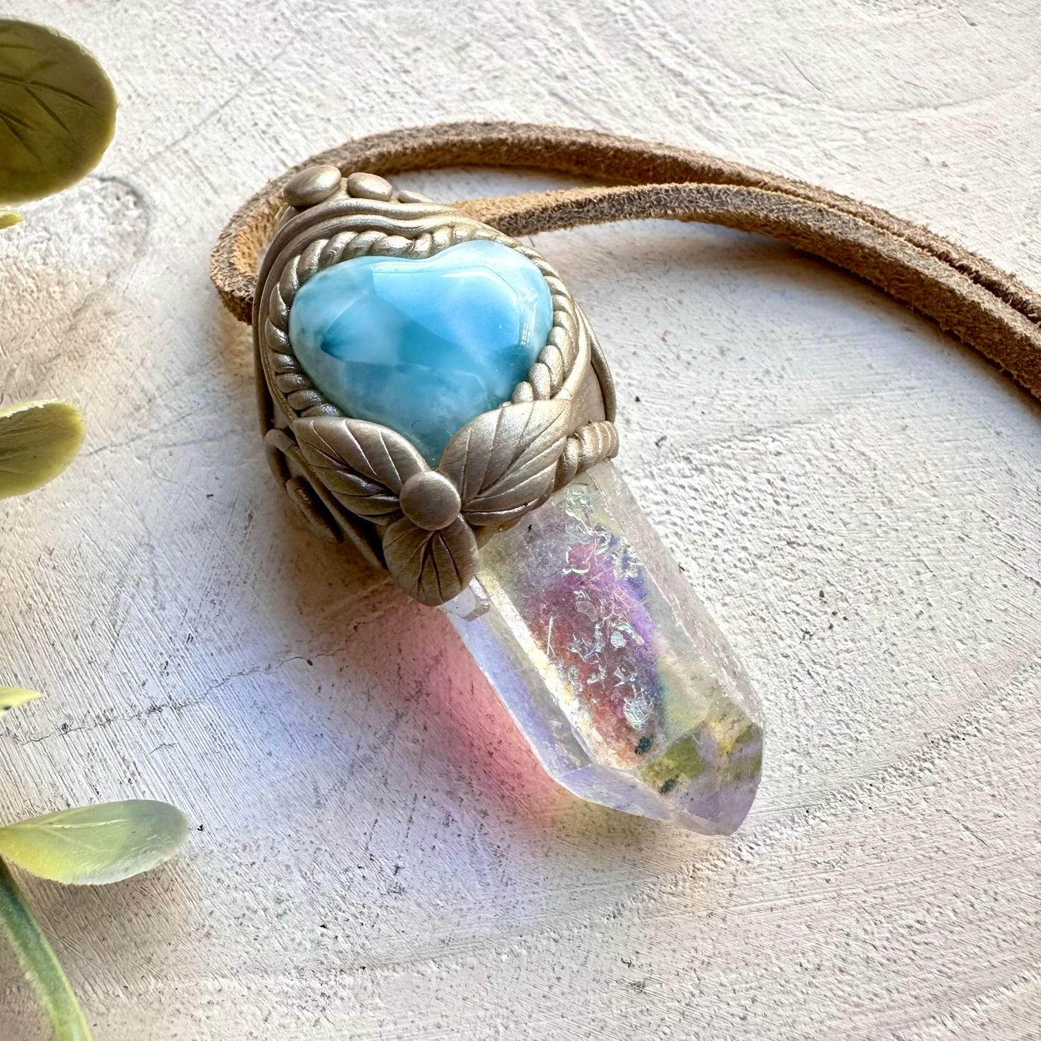 Crystal necklace designed for love healing and light energy