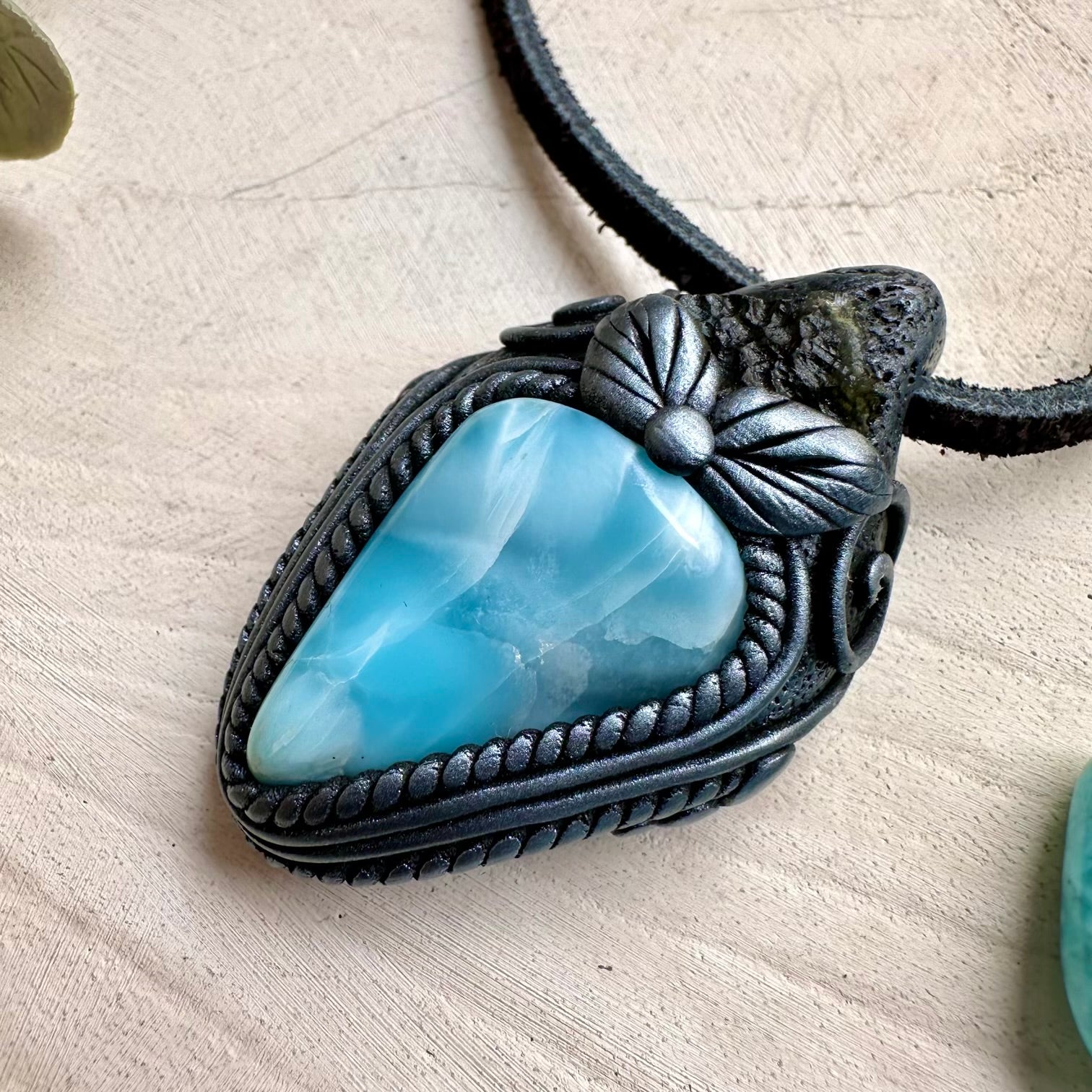 Crystal necklace designed for calm transformation and growth