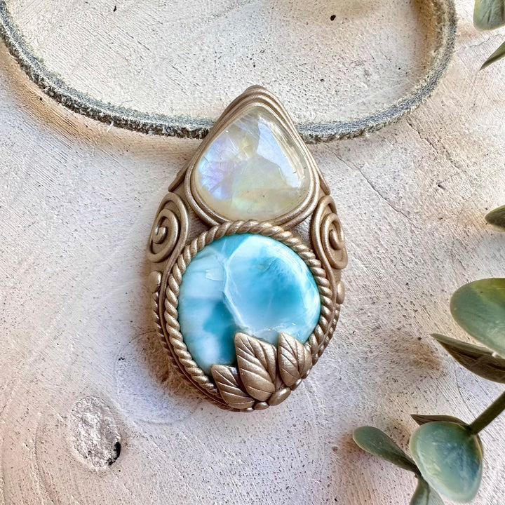Spiritual crystal necklace boho talisman for calm and emotional healing energy