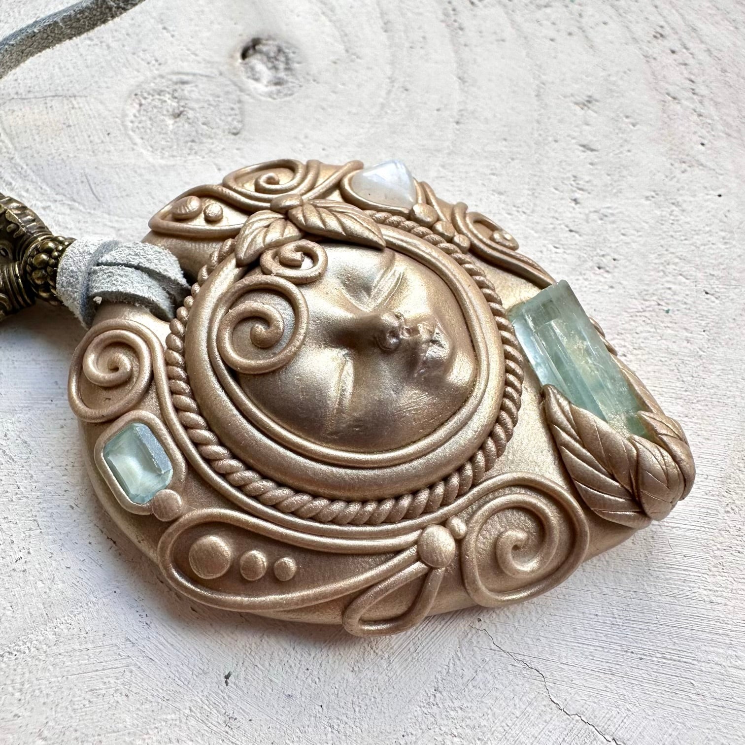 Crystal goddess necklace designed for intuition emotional balance and feminine energy