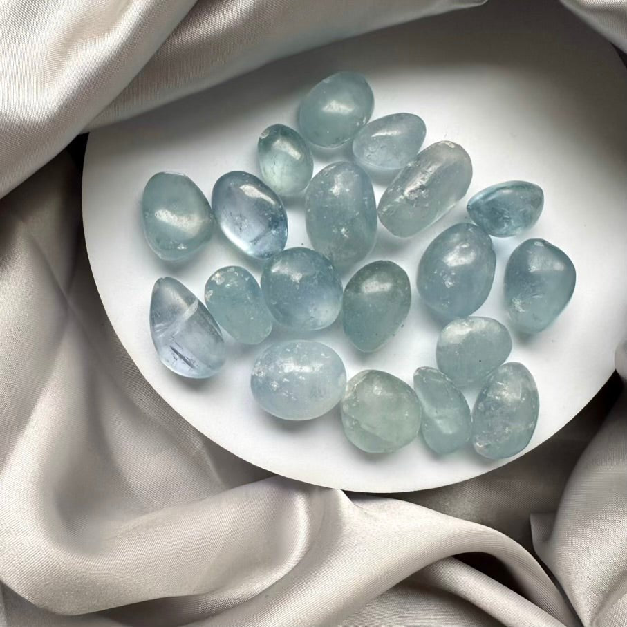 Celestite Polished Stone – Natural Blue Crystal for Peace, Calm & Spiritual Connection (1 or 5 Pieces Set) - FairyGardenGlow