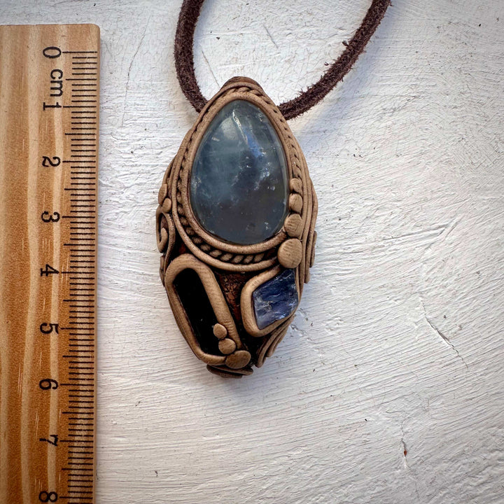 Celestite Blue Tourmaline and Tanzanite Necklace - FairyGardenGlow
