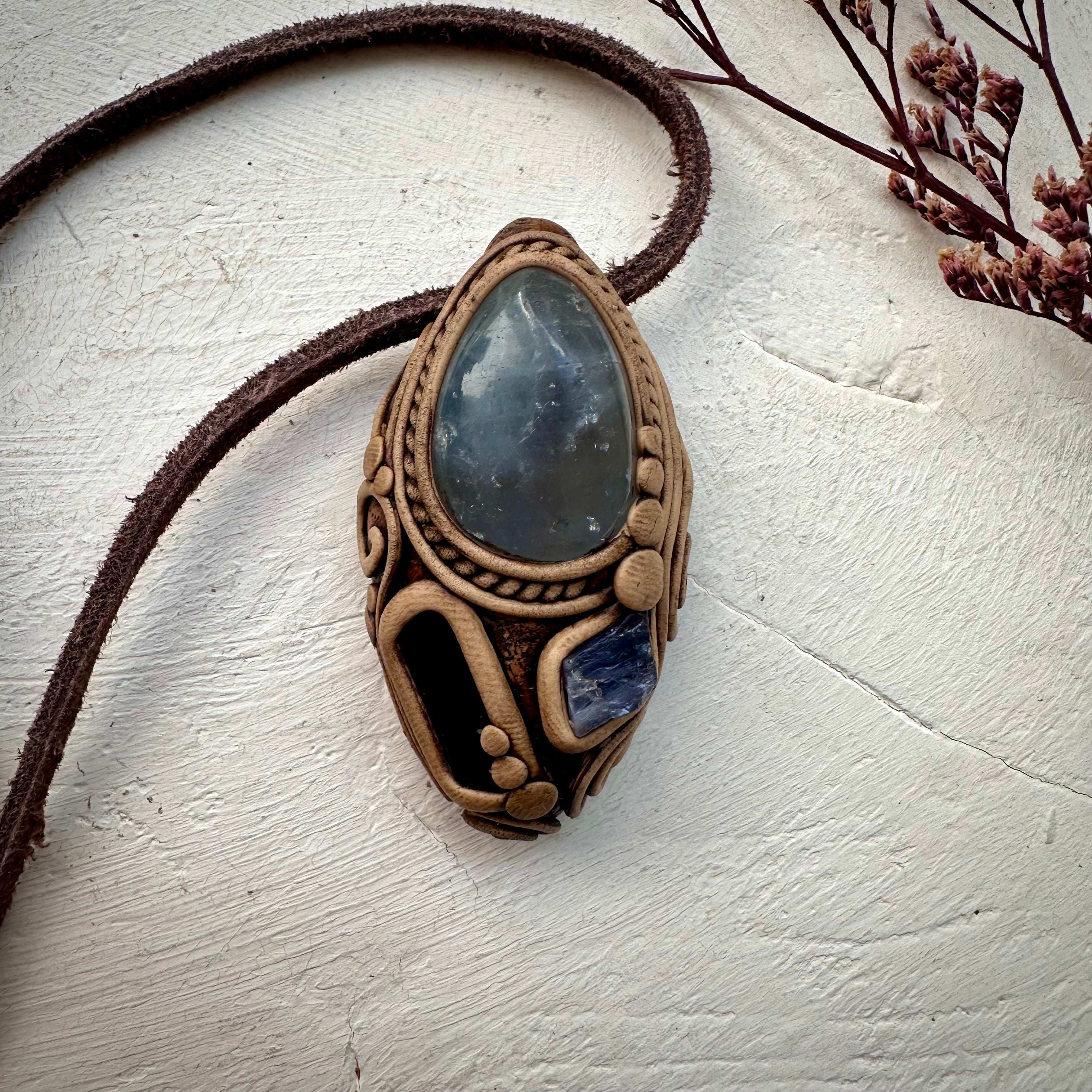 Celestite Blue Tourmaline and Tanzanite Necklace - FairyGardenGlow