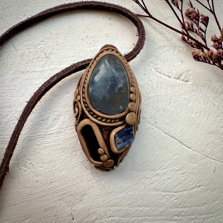 Celestite Blue Tourmaline and Tanzanite Necklace - FairyGardenGlow