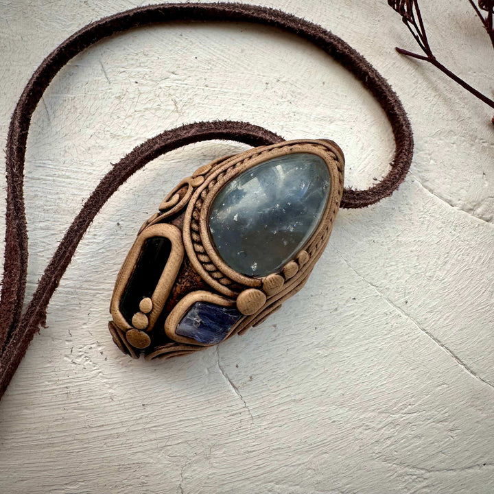 Celestite Blue Tourmaline and Tanzanite Necklace - FairyGardenGlow