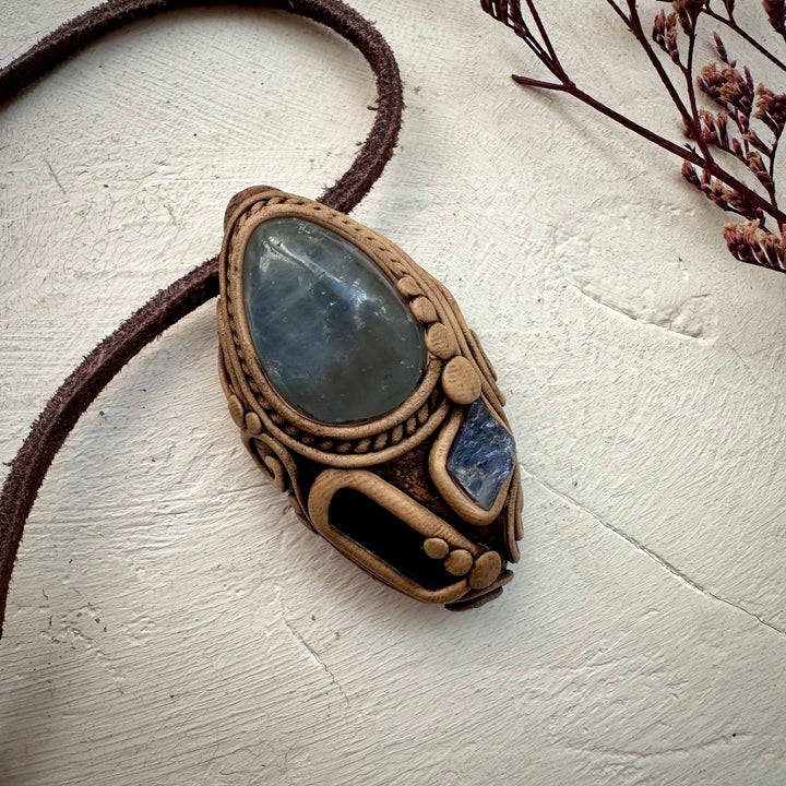 Celestite Blue Tourmaline and Tanzanite Necklace - FairyGardenGlow