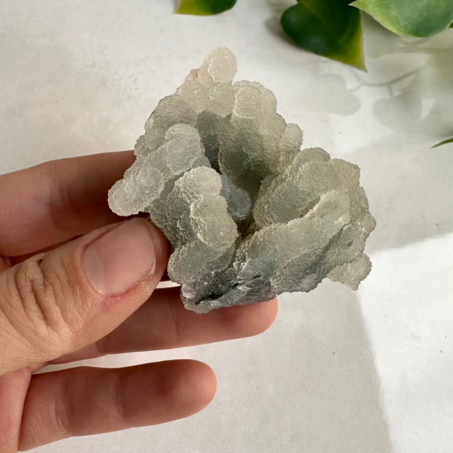 Chalcedony Specimen – Unique Natural Grey Chalcedony Cluster for Calm, Balance & Peaceful Energy - FairyGardenGlow