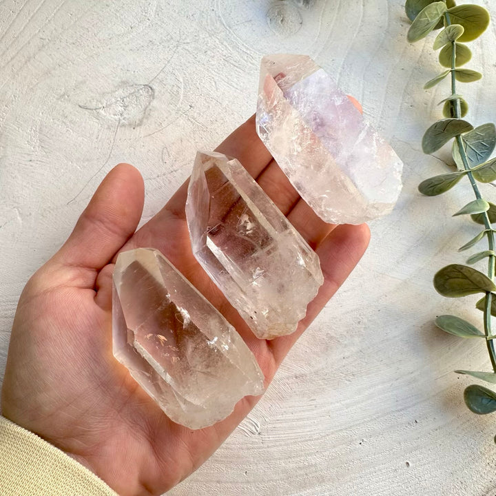 Chunky clear quartz crystal point specimen