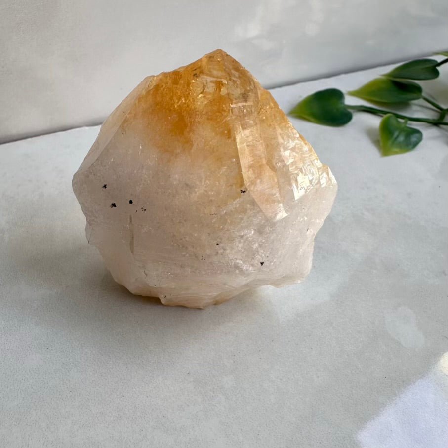 Citrine Crystal Point – Polished Citrine Stone (Heat - Treated Amethyst) for Joy, Abundance & Positive Energy - FairyGardenGlow