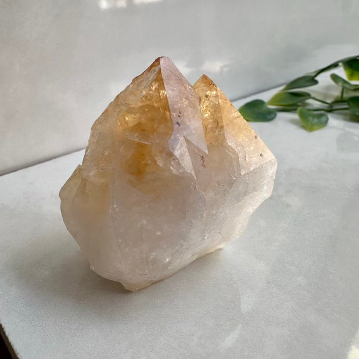 Citrine Crystal Tower – Polished Heat - Treated Amethyst Stone for Abundance, Joy & Manifestation - FairyGardenGlow