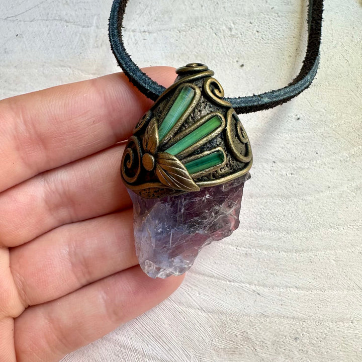 Crystal necklace designed for focus and heart alignment