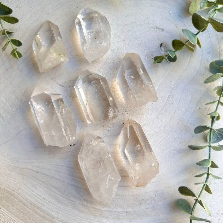 Natural clear quartz point crystal